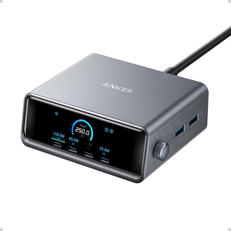 Buy Anker Prime 250W USB C Charger - Ultra-Fast 6-Port GaN Charging Station, 2.2... in Cyprus, Nicosia, Limassol, Larnaka, Pafos