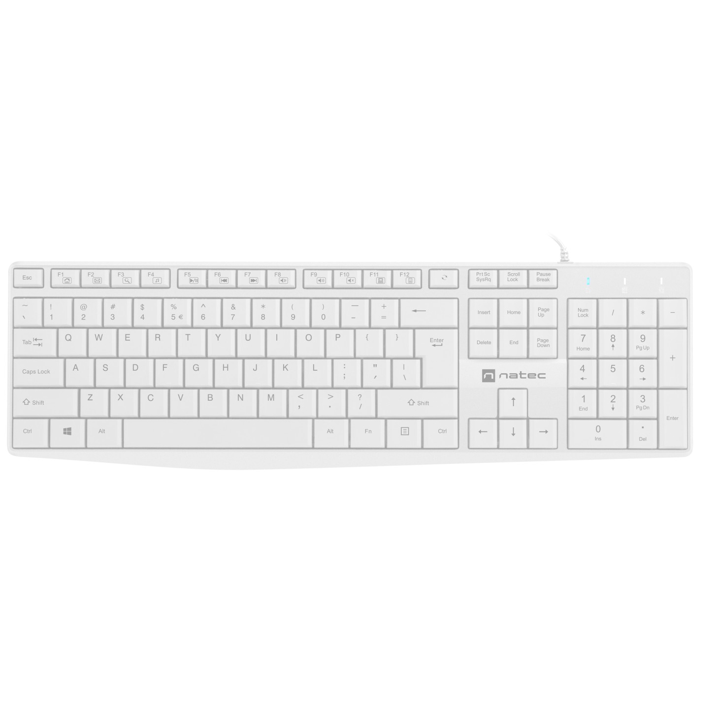 Natec Nautilus Keyboard Wired White US Layout (Boxed) — Buy in Cyprus with Fast Delivery
