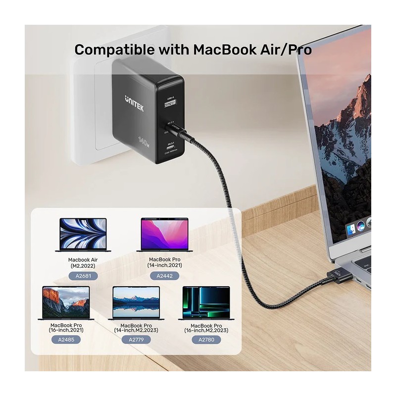 Buy Unitek MC USB-C to MagSafe Charging Cable - 140W - 2.0m in Cyprus, Nicosia, Limassol, Larnaka, Pafos