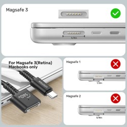 Buy Unitek MC USB-C to MagSafe Charging Cable - 140W - 2.0m in Cyprus, Nicosia, Limassol, Larnaka, Pafos