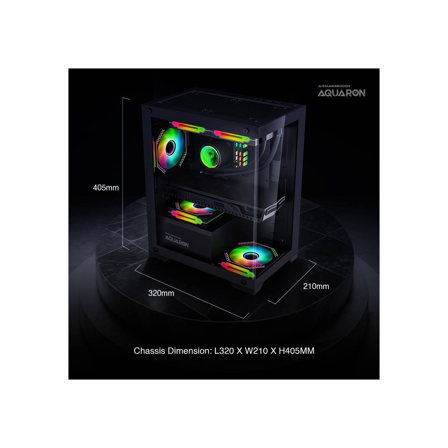 Armaggeddon Aquaron Micro ATX Gaming Case Black - AQUARONBLK (Boxed) — Buy in Cyprus with Fast Delivery