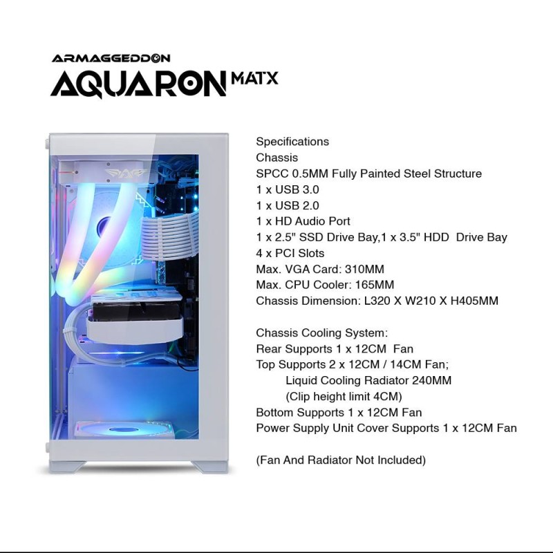 Buy Armaggeddon Aquaron Micro ATX Gaming Case Black in Cyprus, Nicosia, Limassol, Larnaka, Pafos