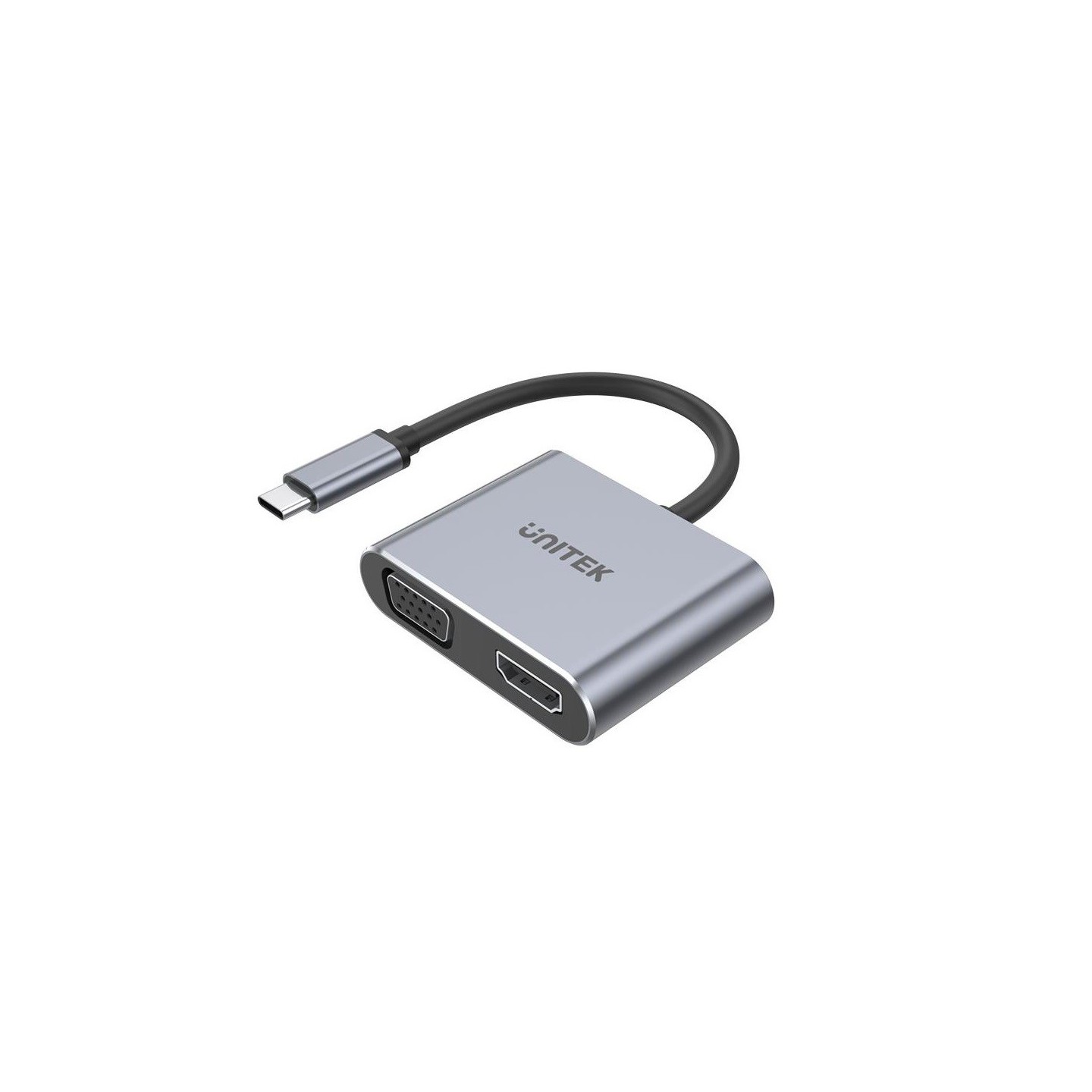 Unitek D1049A USB-C Hub: 4K HDMI, VGA, 100W PD, MST | Space Gray — Armenius Store Cyprus