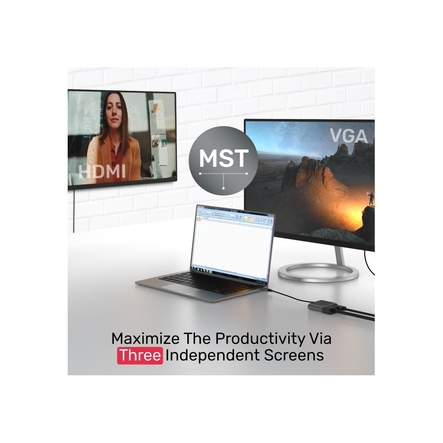 Unitek Type-C HDMI 4K60Hz VGA PD100W - D1049A - Type-C HDMI 4K60Hz VGA PD100W — Buy in Cyprus with Fast Delivery