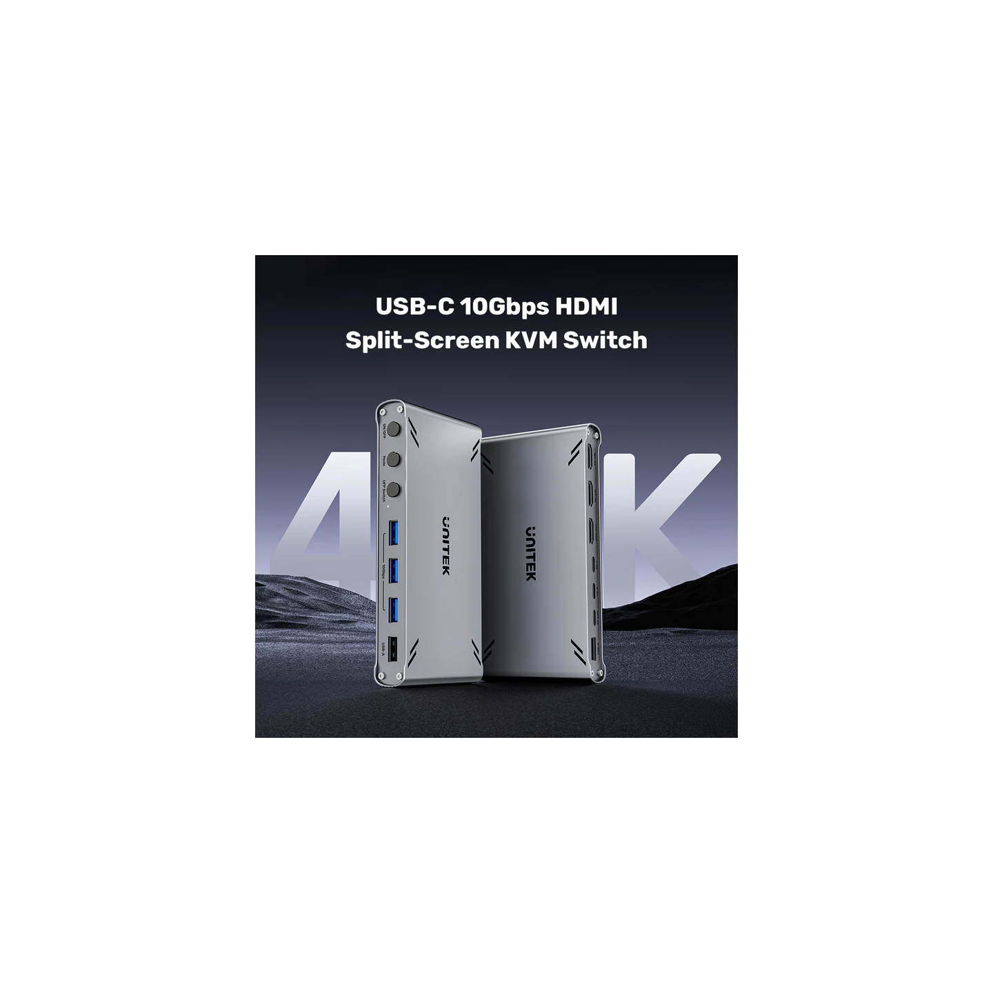 Unitek KVM HDMI Switch USB-C 10Gbps Split-Screen 5-Port Hub - D1118A - KVM HDMI Switch USB-C 10Gbps Split-Screen 5-Port Hub