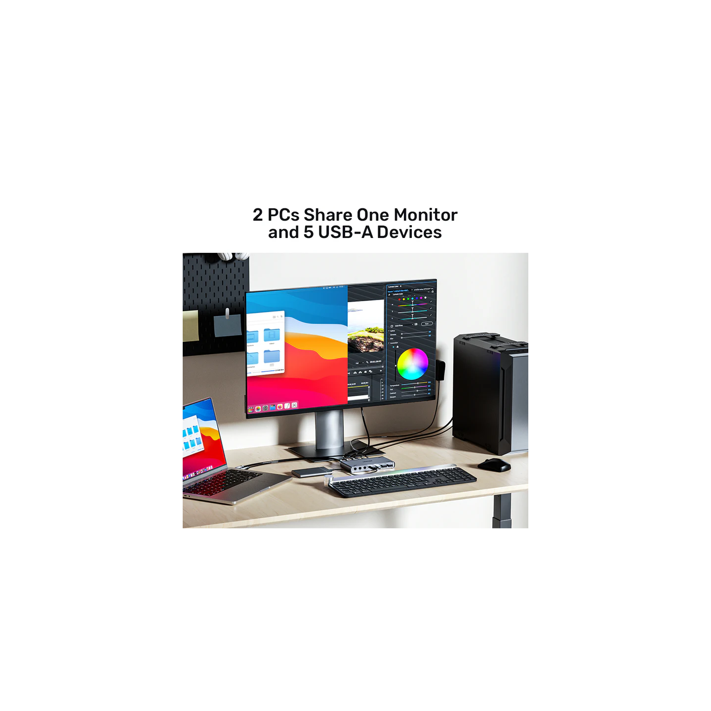 Unitek KVM HDMI Switch USB-C 10Gbps Split-Screen 5-Port Hub - D1118A - KVM HDMI Switch USB-C 10Gbps Split-Screen 5-Port Hub