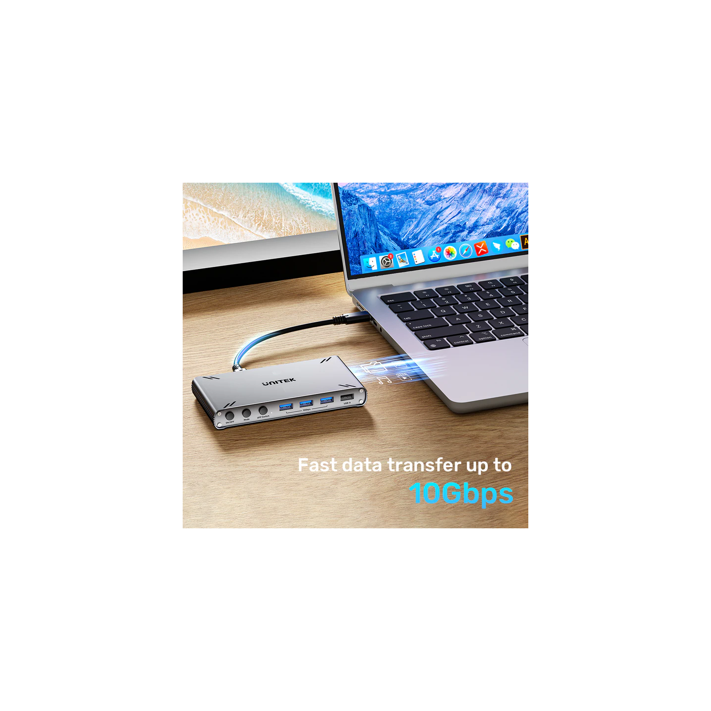 Unitek KVM HDMI Switch USB-C 10Gbps Split-Screen 5-Port Hub - D1118A - KVM HDMI Switch USB-C 10Gbps Split-Screen 5-Port Hub