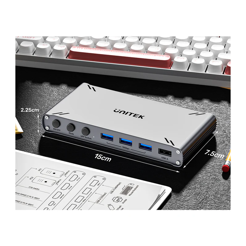 Buy Unitek KVM HDMI Switch USB-C 10Gbps Split-Screen 5-Port Hub - D1118A - KVM H... in Cyprus, Nicosia, Limassol, Larnaka, Pafos