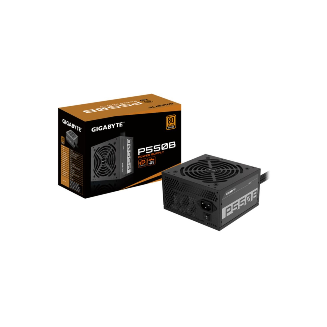 Gigabyte GP-P550B - 550W 80 PLUS Bronze Non-Modular ATX Power Supply - 120mm Silent HYB Fan — Buy in Cyprus with Fast Delivery