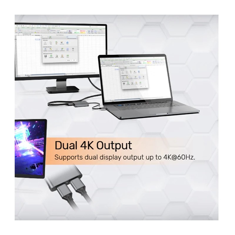 Buy Unitek Converter USB-C to Display Port Dual 8K60Hz MST - V1404A - Dual 8K60H... in Cyprus, Nicosia, Limassol, Larnaka, Pafos