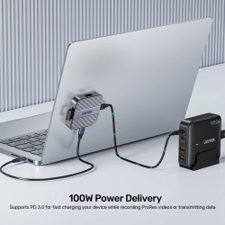 Unitek S1244C Magnetic SD Card Reader PD100W + 4K HDMI + Audio — Armenius Store Cyprus