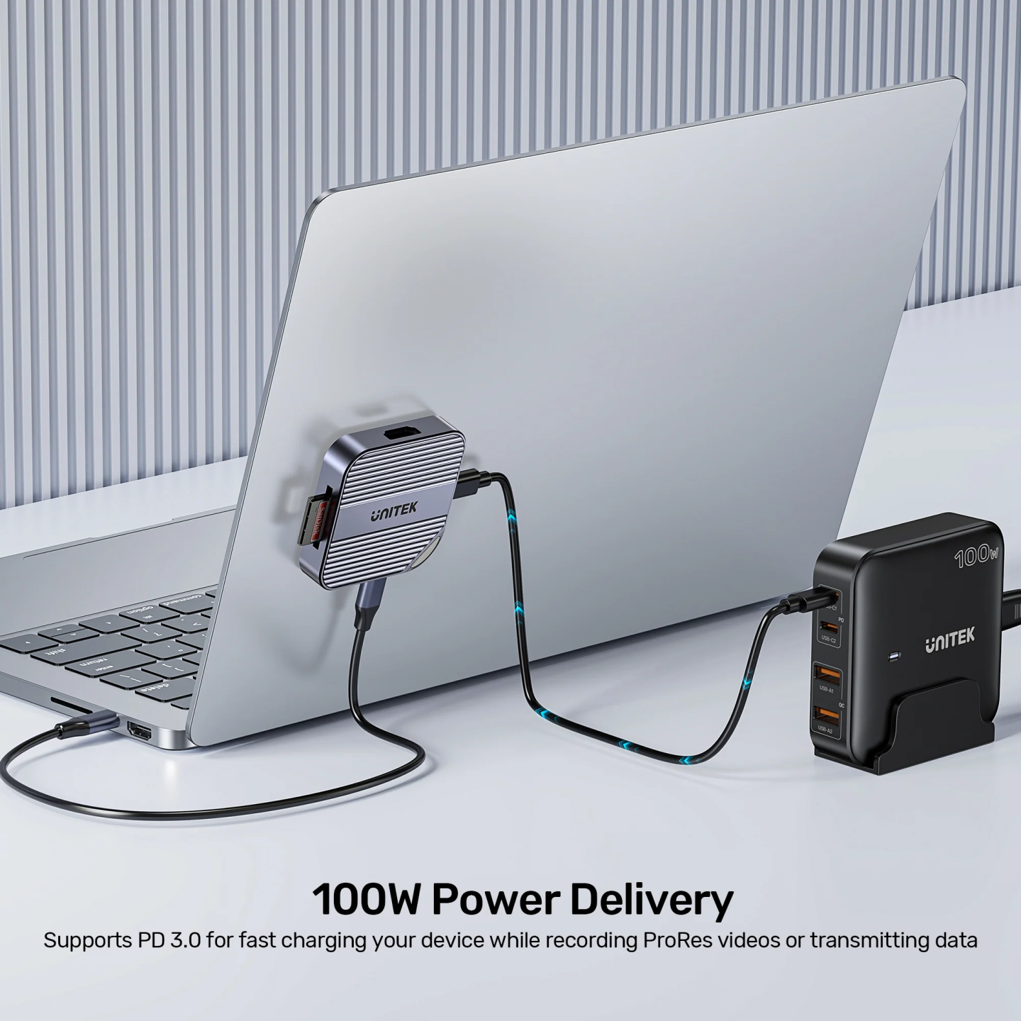 Unitek S1244C Magnetic SD Card Reader PD100W + 4K HDMI + Audio — Armenius Store Cyprus