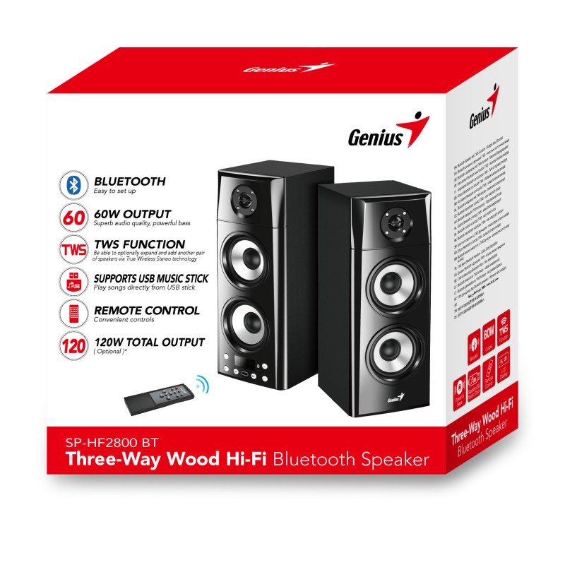 Buy Genius PC Speakers - SP-HF2800 - 2.0 2x4'' 60W USB&BT in Cyprus, Nicosia, Limassol, Larnaka, Pafos