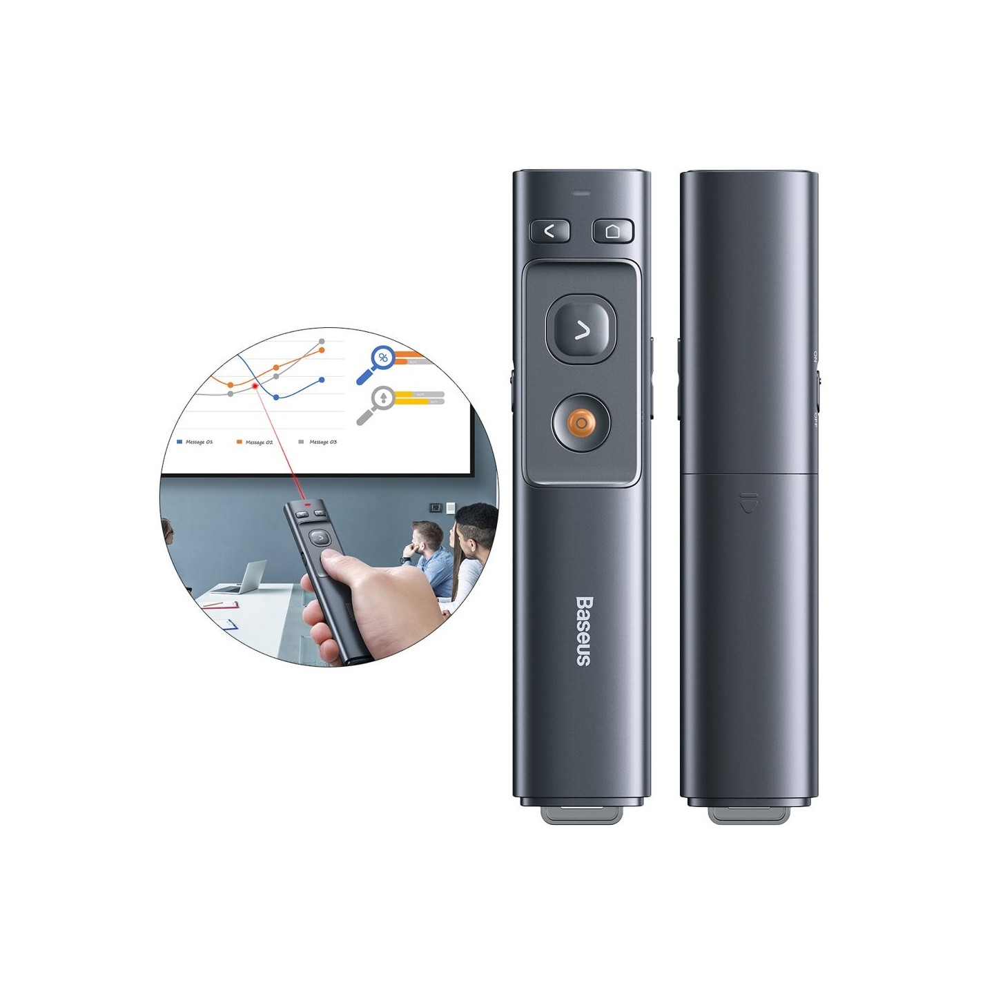 Baseus OrangeDot Wireless Laser Presenter - Grey — Buy in Cyprus with Fast Delivery