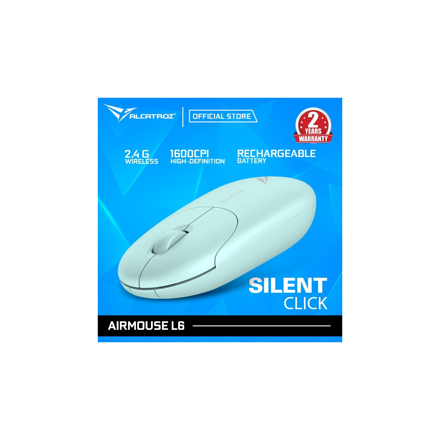 Alcatroz Airmouse L6 Chroma Rechargeable Wireless Mouse Mint (Boxed) — Buy in Cyprus with Fast Delivery