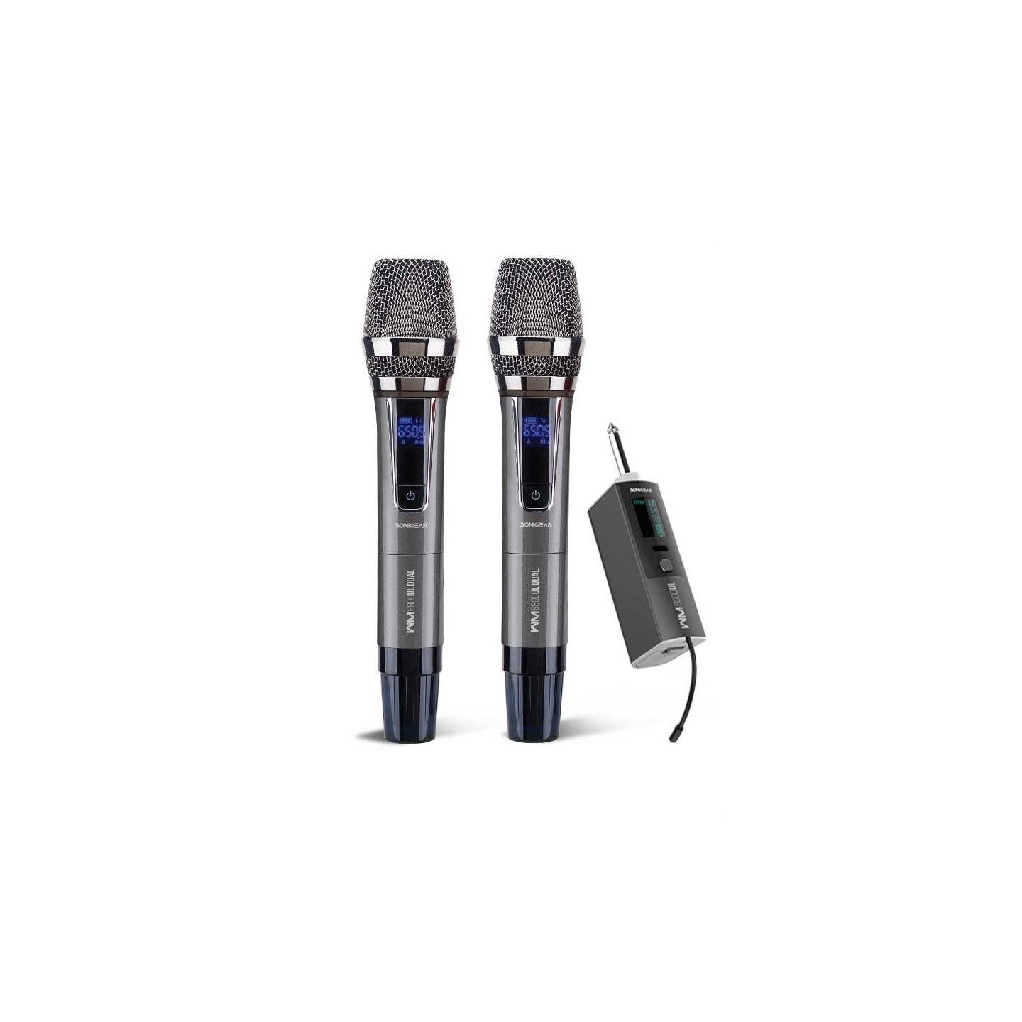 SonicGear Microphones - WM8800UL - Dual 2 Studio Quality Metal Body Wireless UHF Microphones with Receiver