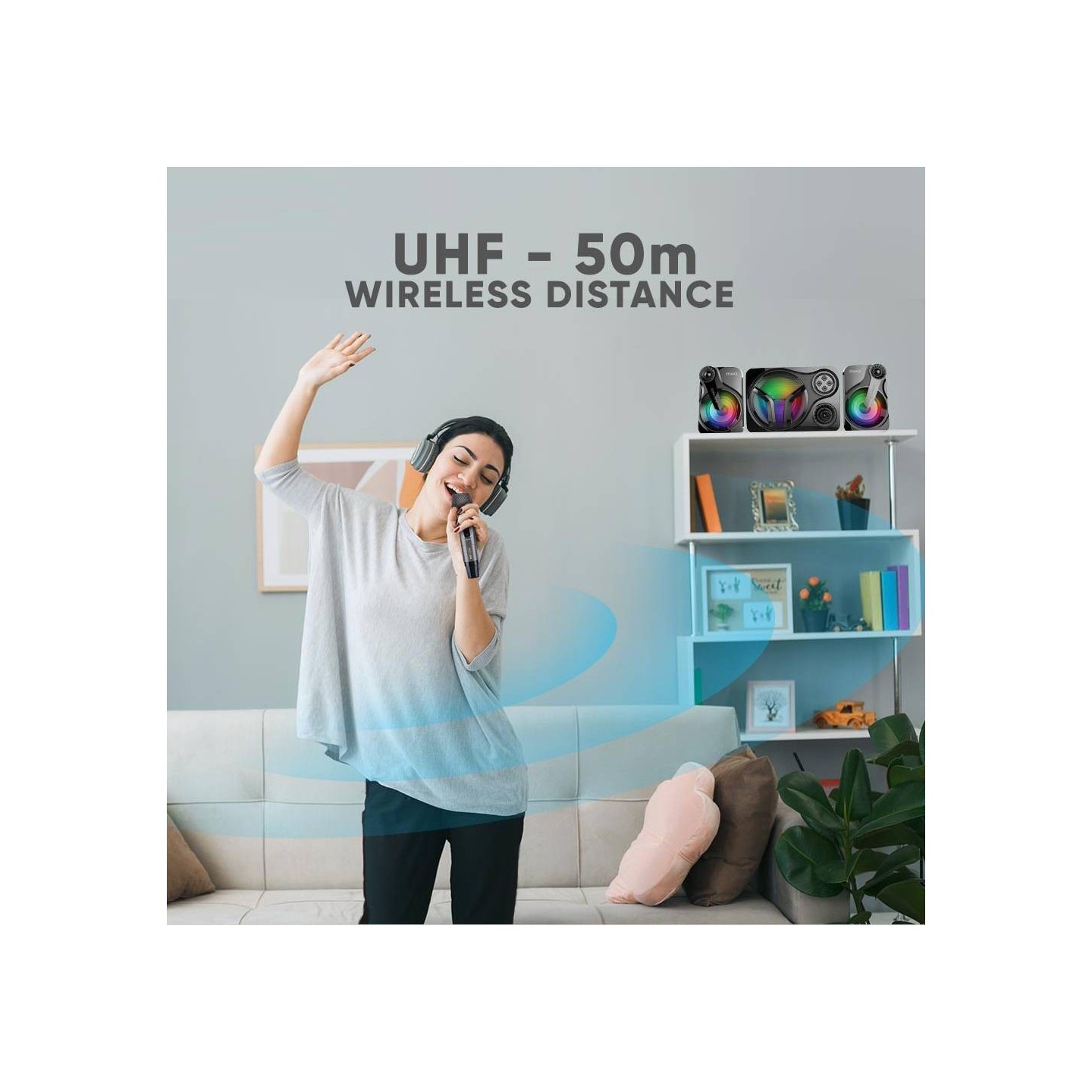 SonicGear Microphones - WM8800UL - Dual 2 Studio Quality Metal Body Wireless UHF Microphones with Receiver