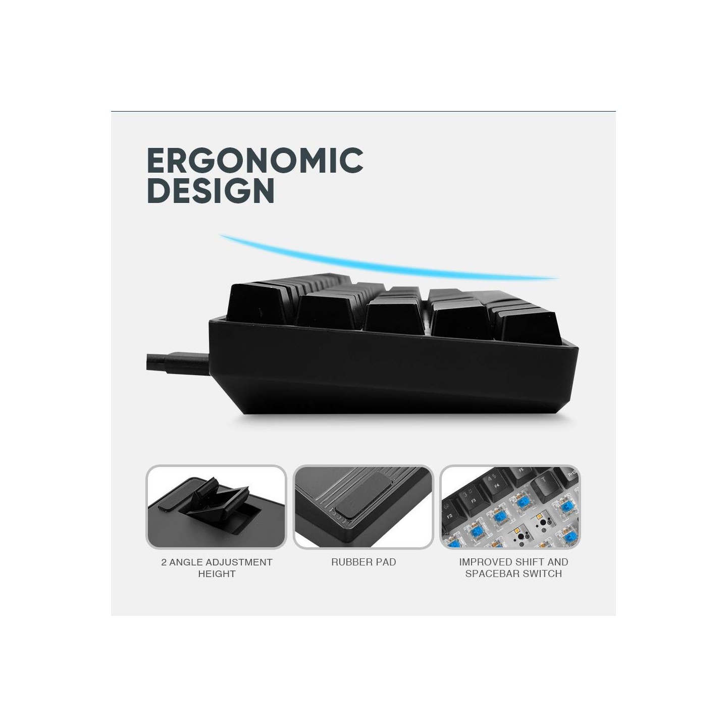 Armaggeddon MKA-1C NEX 61 Clicky Blue Mechanical Gaming Keyboard (Boxed) — Buy in Cyprus with Fast Delivery