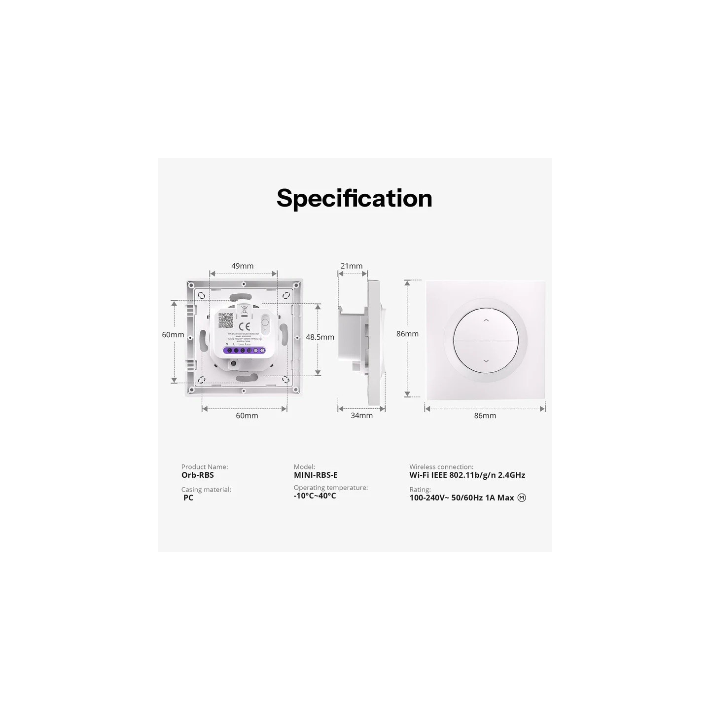 Sonoff WiFi Smart Switch - MINI-RBS - For Roller Shutter Wall — Buy in Cyprus with Fast Delivery