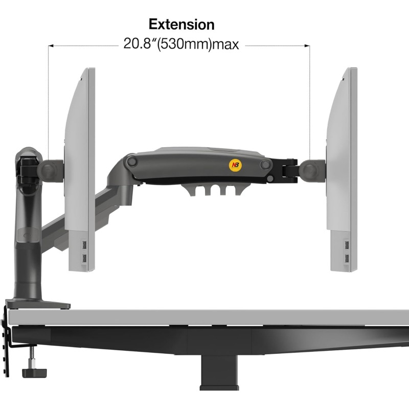 Buy NBMounts Desk Monitor Mount - F80 - Single Arm Gas Desk Monitor Mount (updat... in Cyprus, Nicosia, Limassol, Larnaka, Pafos