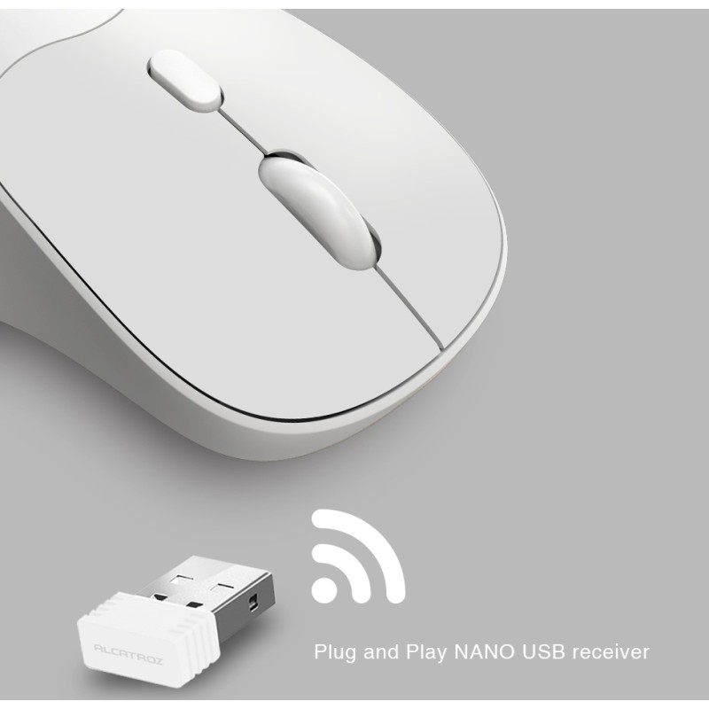 Buy Alcatroz Mouse - 6R - Wireless & BT Recharg Silent AIRMOUSE DUO White (2025) in Cyprus, Nicosia, Limassol, Larnaka, Pafos