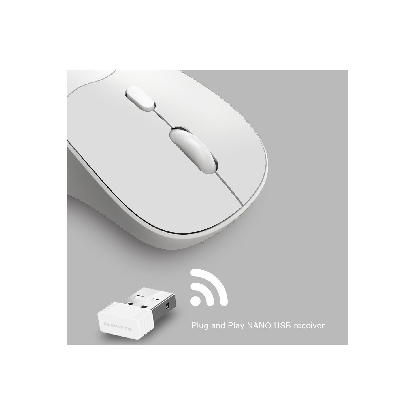 Alcatroz AirMouse Duo 6 Wireless & Bluetooth Rechargeable Silent Click Mouse White (Boxed) — Buy in Cyprus with Fast Delivery