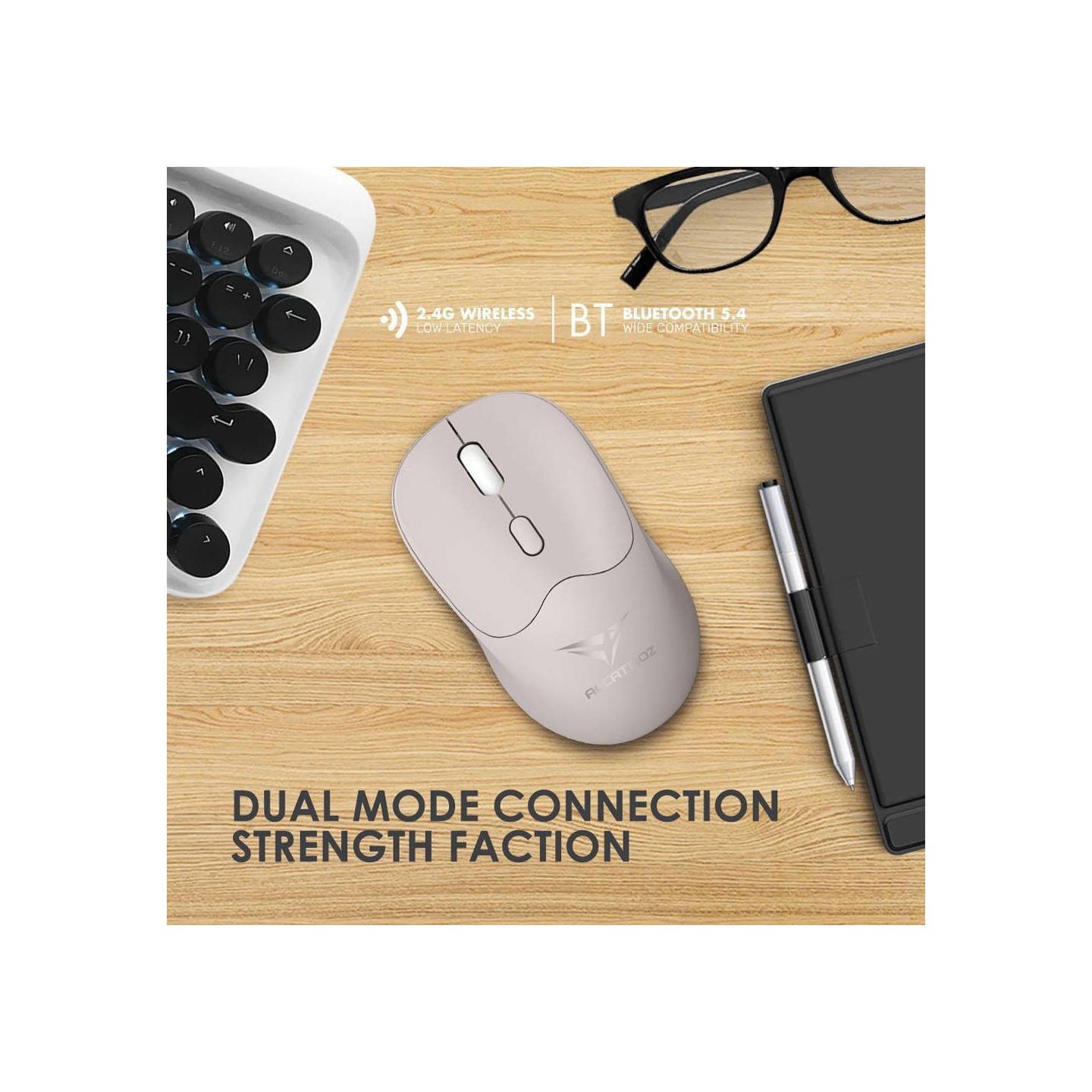 Alcatroz AirMouse Duo 6 Wireless & Bluetooth Rechargeable Silent Click Mouse White (Boxed) — Buy in Cyprus with Fast Delivery