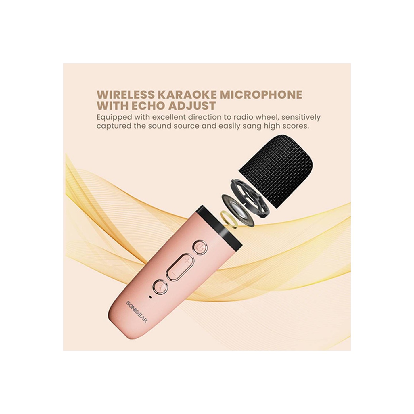 SonicGear IOX Karaoke Portable Speaker BT & Wireless Mic White - K200 - Karaoke Portable Speaker BT & Wireless Mic White