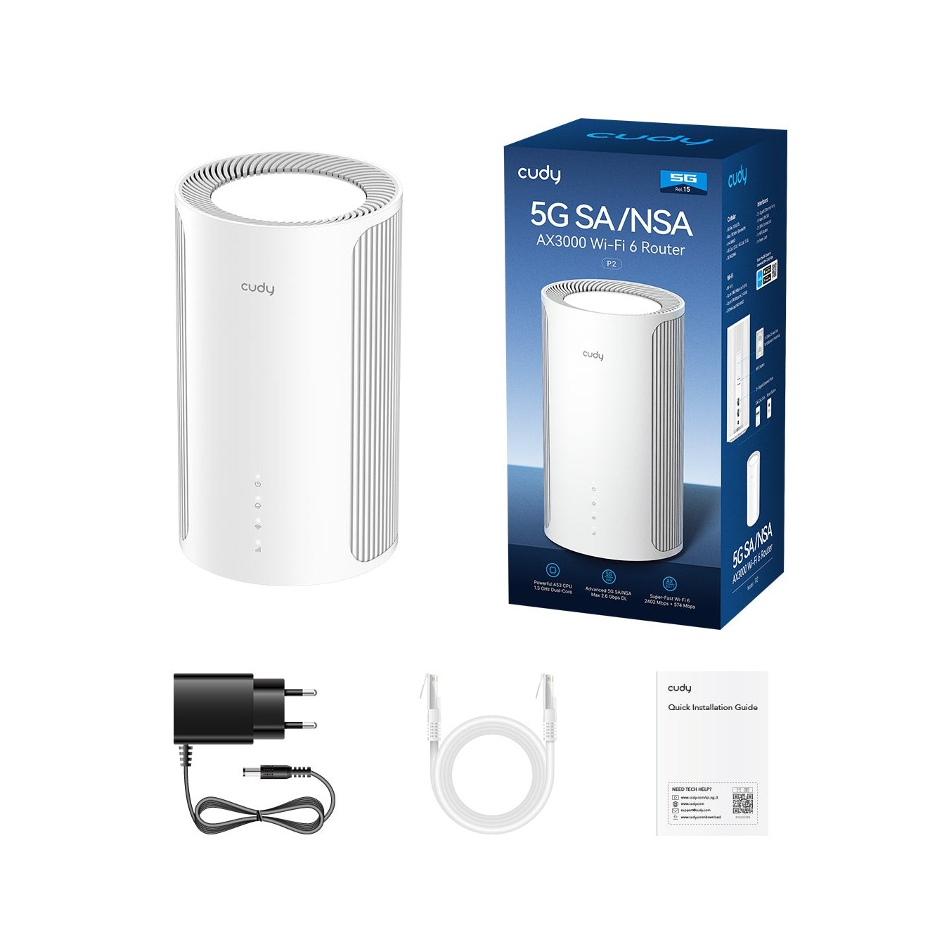 Cudy P2 – 5G NR CAT6 AX3000 Wi-Fi 6 Router | Armenius Store