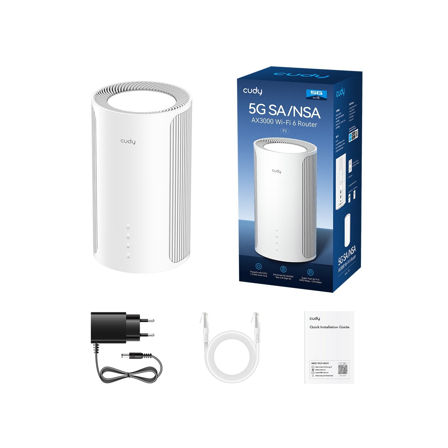 Cudy Router - P2 - 5G NR CAT6 AX3000 Dual Band Gigabit Wi-Fi 6 Mesh VPN — Buy in Cyprus with Fast Delivery