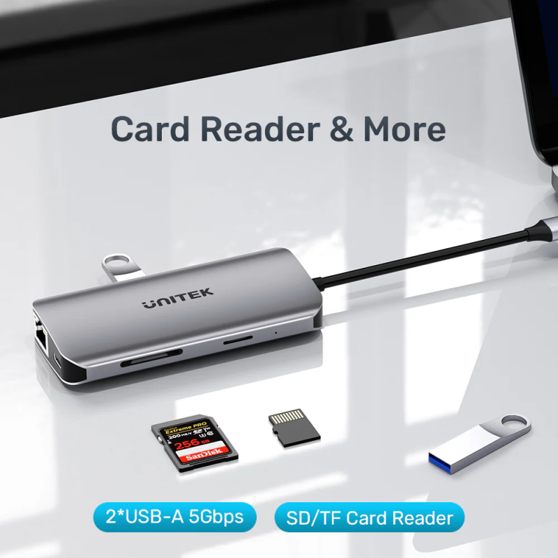 Buy Unitek USB-C Hub - D1122A - 3xUSB 2xHDMI MST SD Gb PD100W in Cyprus, Nicosia, Limassol, Larnaka, Pafos