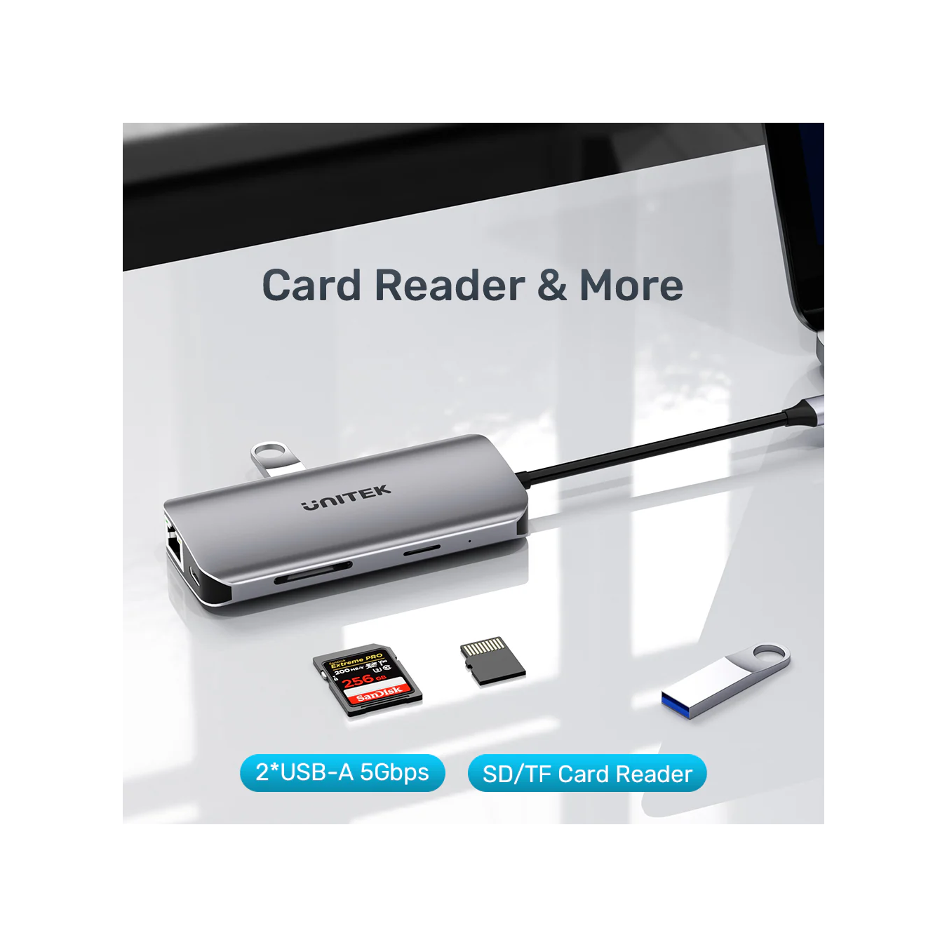Unitek D1122A 8-in-1 USB-C Hub – 2xHDMI 4K@60Hz PD100W | Armenius Store