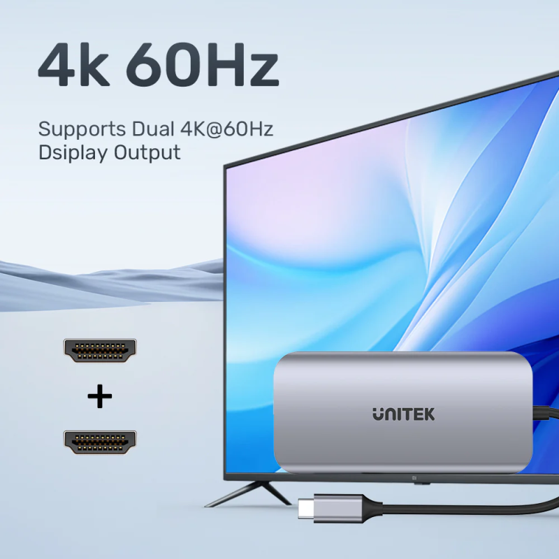 Buy Unitek USB-C Hub - D1122A - 3xUSB 2xHDMI MST SD Gb PD100W in Cyprus, Nicosia, Limassol, Larnaka, Pafos