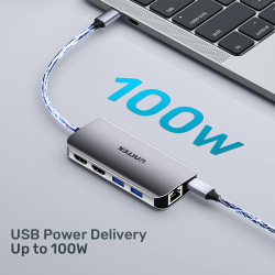Unitek D1122A USB-C Hub 8-in-1: 2xHDMI 4K60Hz MST, 2xUSB3.0, GbE, PD100W — Armenius Store Cyprus