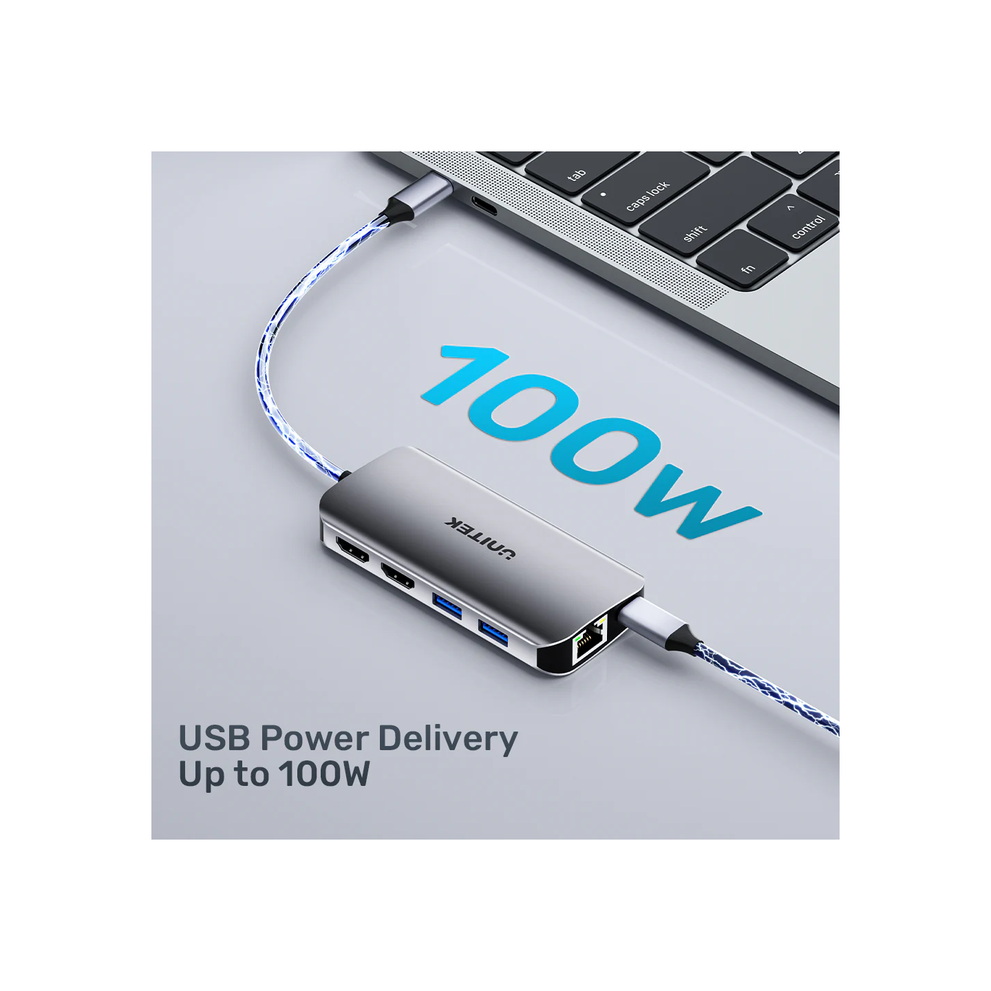 Unitek D1122A USB-C Hub 8-in-1: 2xHDMI 4K60Hz MST, 2xUSB3.0, GbE, PD100W — Armenius Store Cyprus