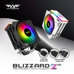 Armaggeddon Blizzard 2 4-Pipe White ARGB CPU Cooler (BLIZZARD2WHT) (Boxed) — Buy in Cyprus with Fast Delivery