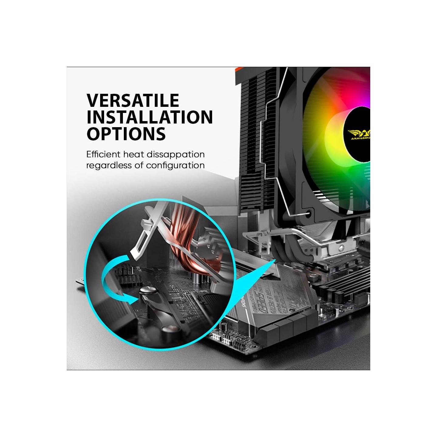 Armaggeddon Blizzard 2 4-Pipe White ARGB CPU Cooler (BLIZZARD2WHT) (Boxed) — Buy in Cyprus with Fast Delivery