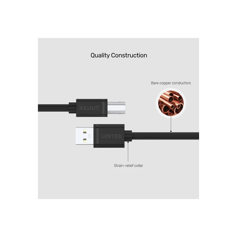 Buy Unitek USB Cable - Y-C421GBK - USB 2.0 Cable A-B 5m in Cyprus, Nicosia, Limassol, Larnaka, Pafos