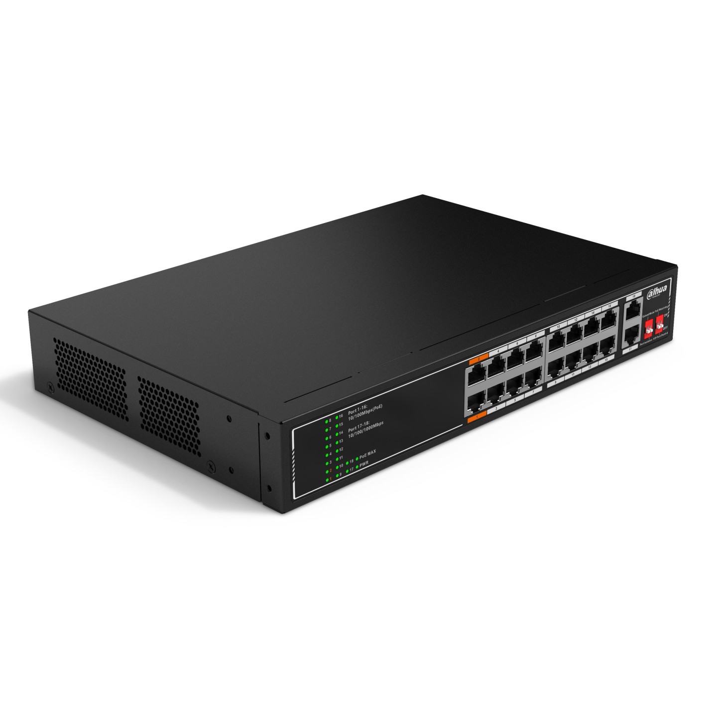 Dahua PoE Switch - SF1018LP - 16port+2GUP 135W — Buy in Cyprus with Fast Delivery
