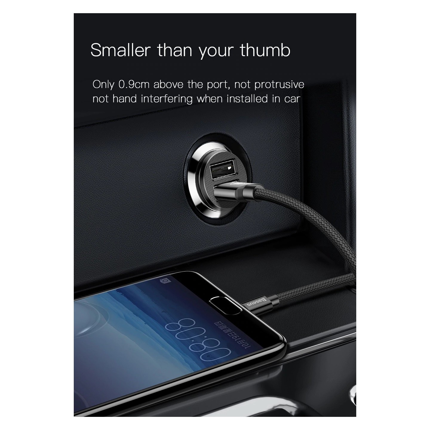 Baseus Grain Car Charger - CCALL-ML01 - 3.1A Black — Buy in Cyprus with Fast Delivery