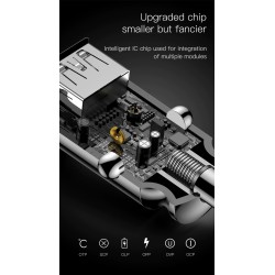 Buy Baseus Grain Car Charger - CCALL-ML01 - 3.1A Black in Cyprus, Nicosia, Limassol, Larnaka, Pafos