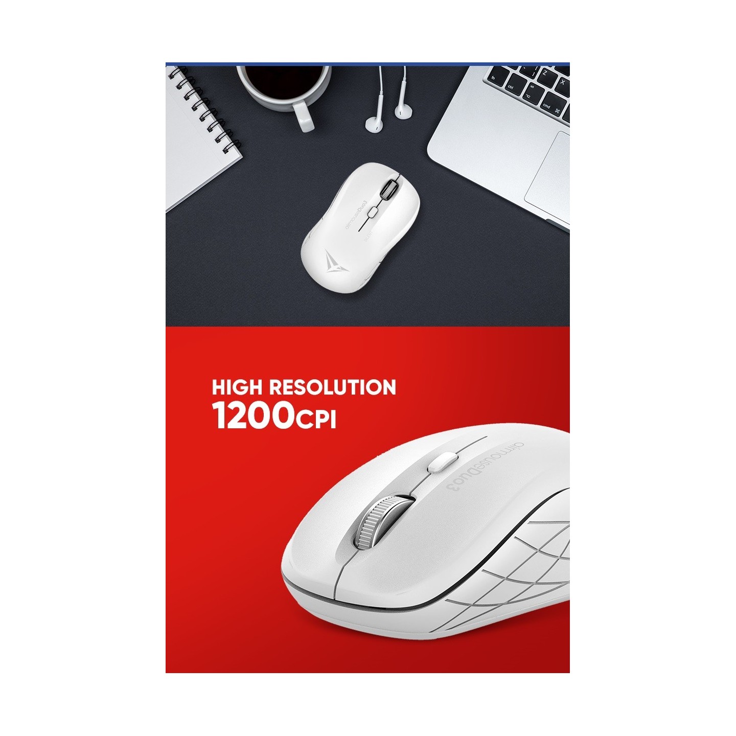 Alcatroz AIRMOUSE DUO 3 Wireless BT Silent Mouse White (Boxed) — Buy in Cyprus with Fast Delivery