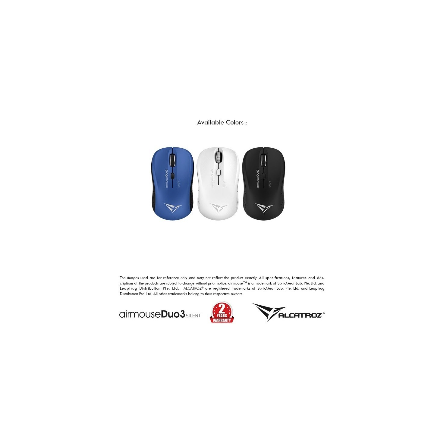 Alcatroz AIRMOUSE DUO 3 Wireless BT Silent Mouse White (Boxed) — Buy in Cyprus with Fast Delivery
