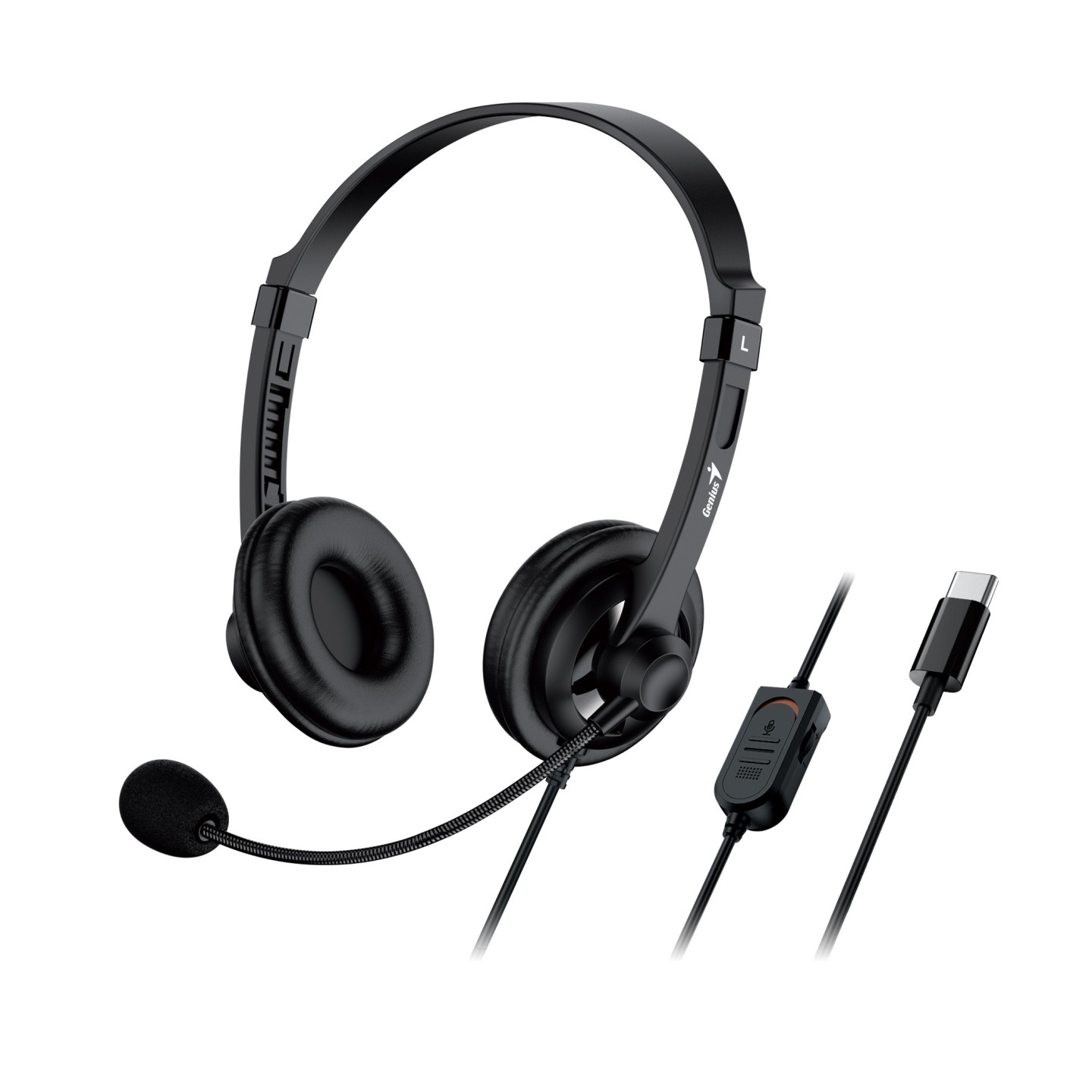 Genius HS-230U USB-C Headset with Mic Inline Control Soft Ear Cups (Boxed) — Buy in Cyprus with Fast Delivery