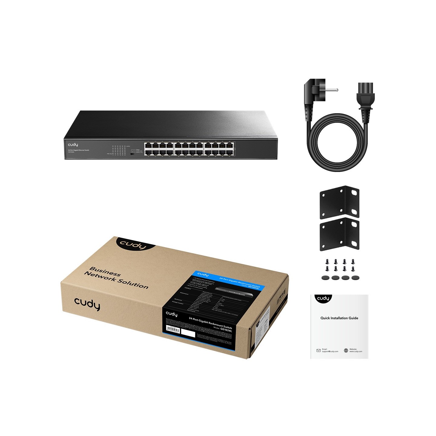 Cudy Switch - GS1024L - Gigabit Ethernet 24-Ports Rackmount — Buy in Cyprus with Fast Delivery