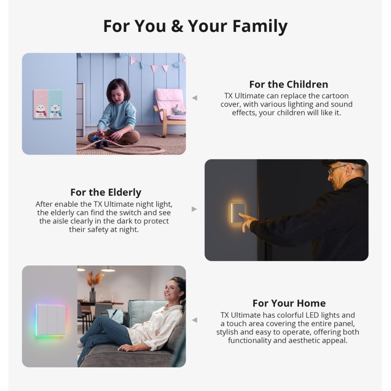 Buy Sonoff WiFi Smart Wall Touch Switch - T51C - 1-Button White in Cyprus, Nicosia, Limassol, Larnaka, Pafos