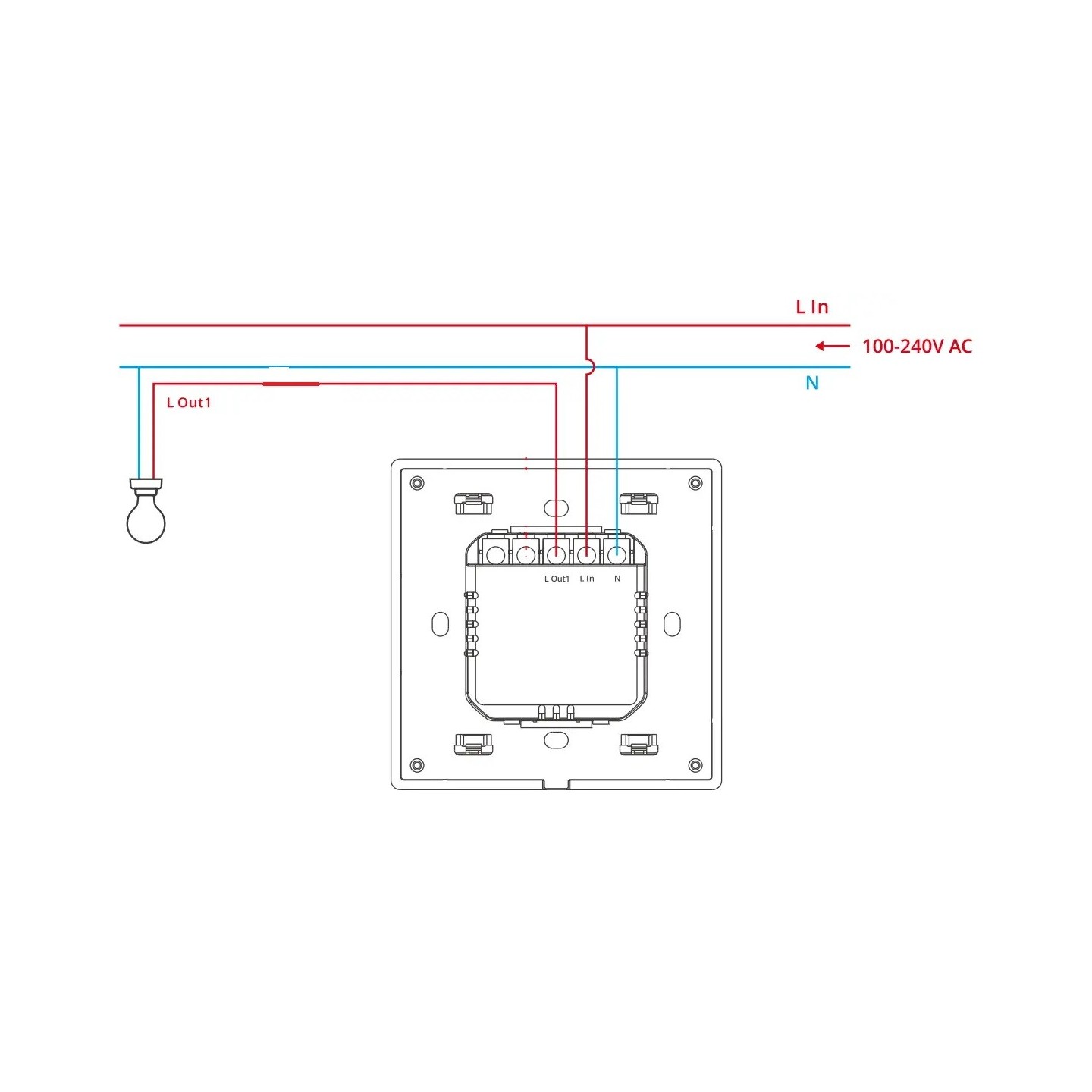 Sonoff WiFi Smart Wall Touch Switch - T51C - 1-Button White — Buy in Cyprus with Fast Delivery
