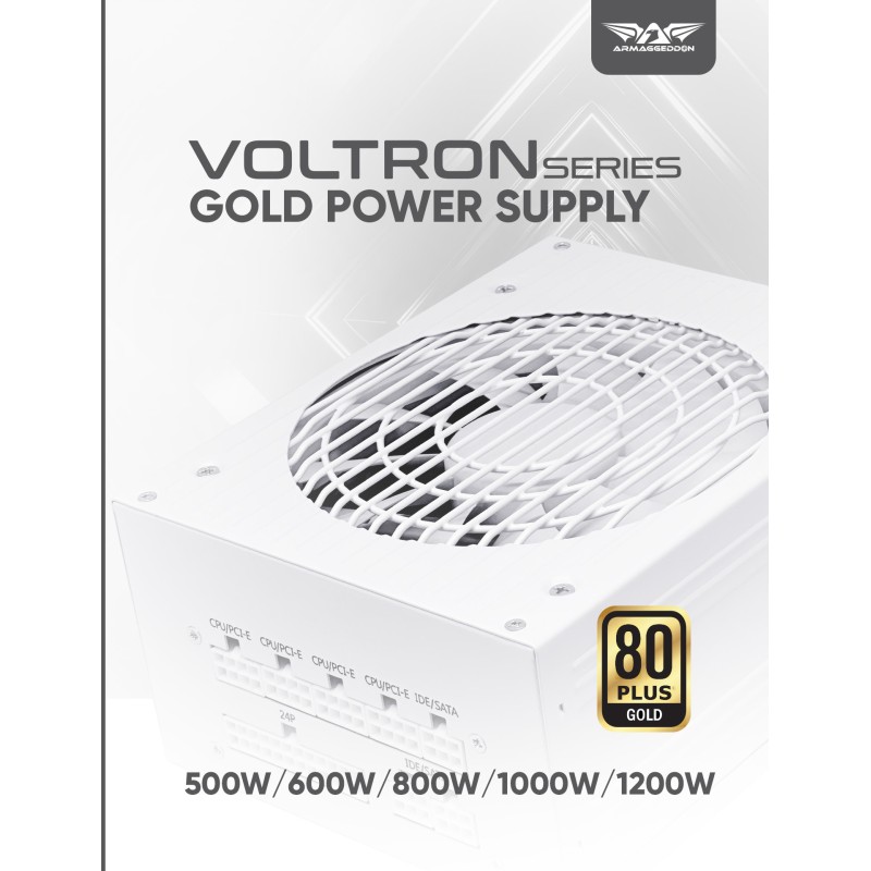 Armaggeddon Voltron Gold 1000W - Modular 80+ Gold PSU - White (Boxed) — Buy in Cyprus with Fast Delivery