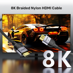 Buy Unitek HDMI 2.1 Cable 8K60Hz Braided 5.0m - C11093RGY-5M - HDMI 2.1, 8K60Hz,... in Cyprus, Nicosia, Limassol, Larnaka, Pafos