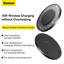 Buy Baseus Wireless Charger - SIMPLE 2 - 15W Black in Cyprus, Nicosia, Limassol, Larnaka, Pafos
